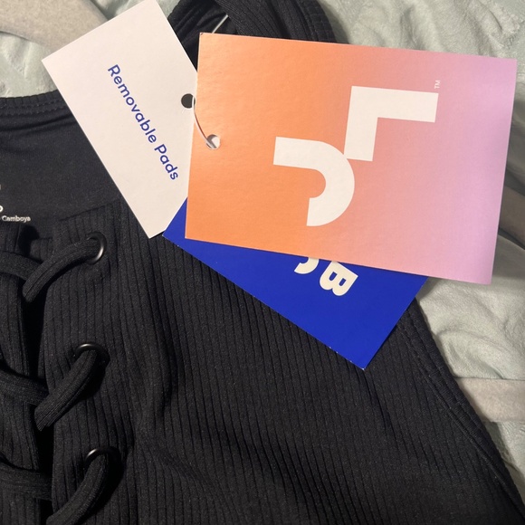 NWT Black Lace-Up Joy Lab Longline Sports Bra,  SZ - XS - Picture 4 of 6